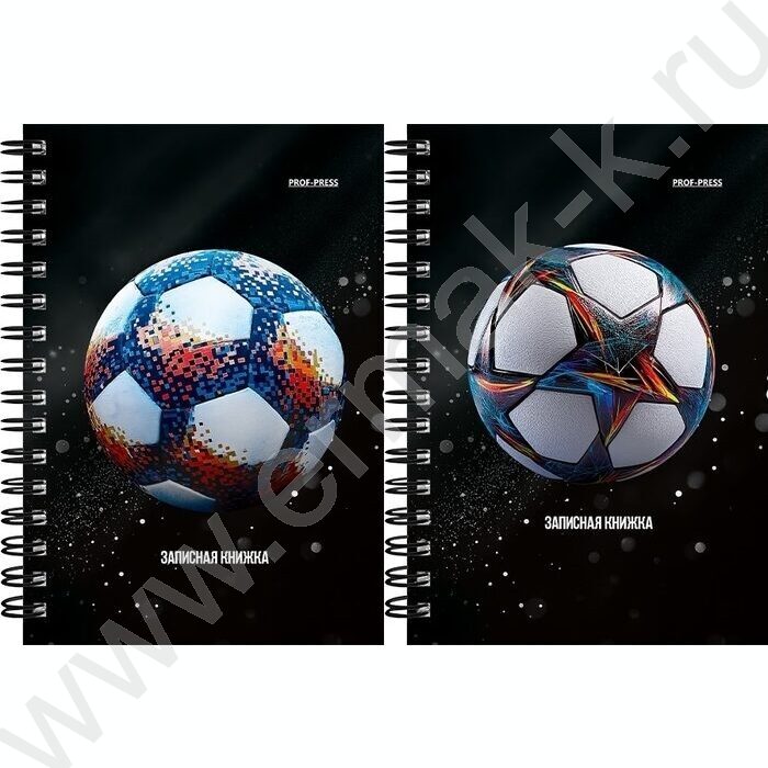Зап. книжка 120л А6 спираль "Разные футбольные мячи-15" NEW | Фото 1