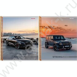 Тетрадь  96л клетка/спираль "Чёрный автомобиль" ассорти NEW | Фото 1