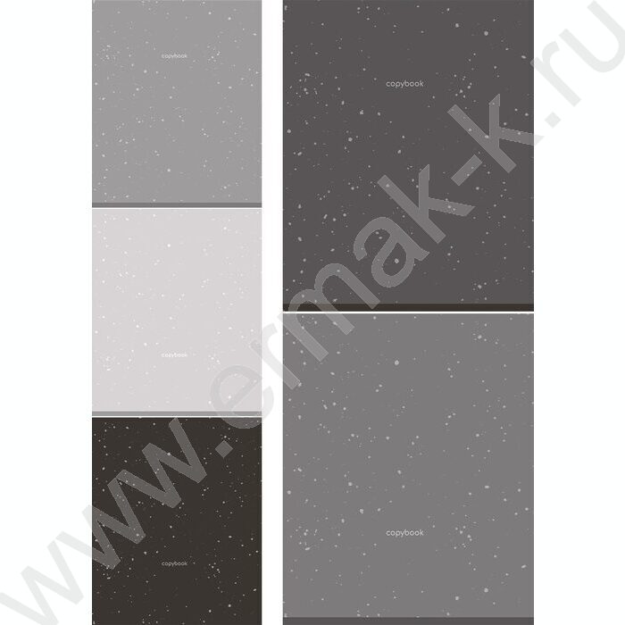 Тетрадь  48л клетка "Оттенки серого-3" /софт-тач/ ассорти NEW | Фото 1