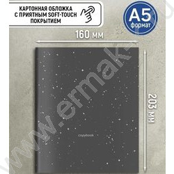 Тетрадь  48л клетка "Оттенки серого-3" /софт-тач/ ассорти NEW | Фото 8