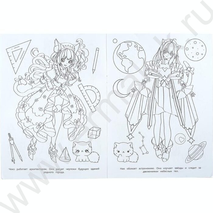 Раскраска А4 Аниме.Милые анимешки NEW | Фото 4