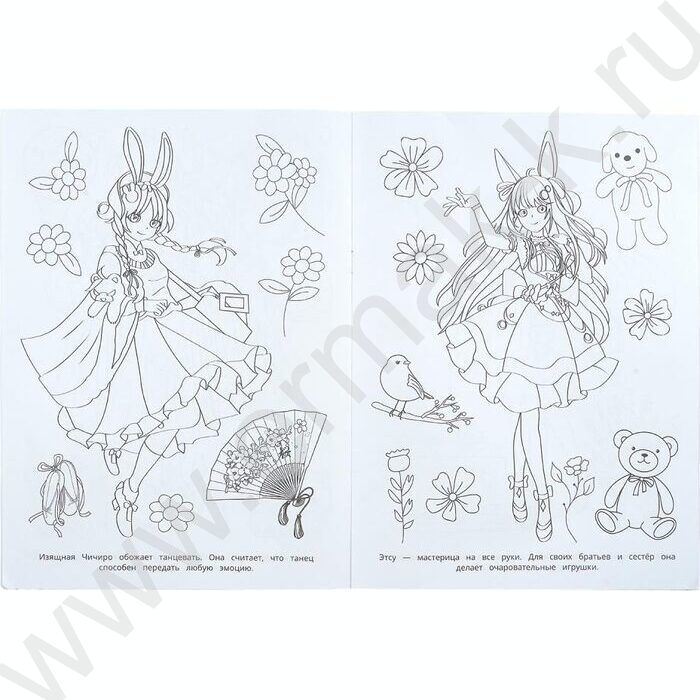 Раскраска А4 Аниме.Милые анимешки NEW | Фото 5