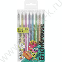 Ручка гелевая /набор  8цв/ 1мм "Cheat Meal" /в пэт-боксе NEW | Фото 1