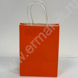 Пакет крафт 21*15*8см. /120гр. /оранжевый | Фото 1