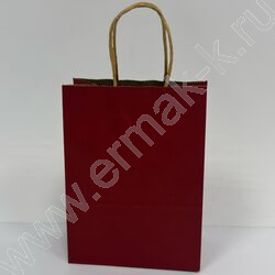 Пакет крафт 21*15*8см. /120гр. /бордовый | Фото 1