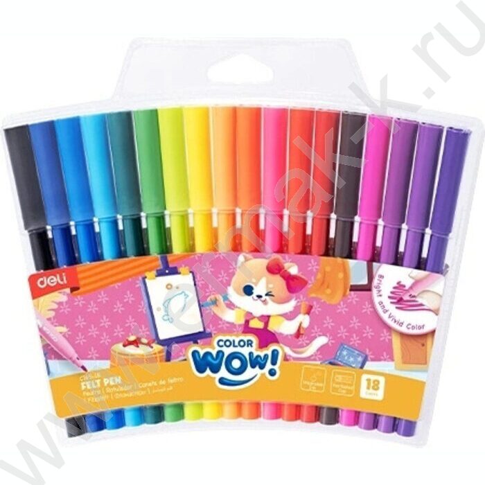 Фломастеры  18цв Colorwow /вентилируемый колпачек /смываемые /европодвес NEW | Фото 1