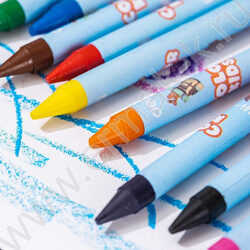 Мелки восковые 16цв "Color Kids", длина - 90мм, диаметр -8мм  /трехгранные /картон.кор. /европод NEW | Фото 3