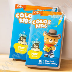 Мелки восковые 10цв "Color Kids", длина - 90мм, диаметр -8мм  /трехгранные /картон.кор. /европод NEW | Фото 2