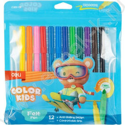 Фломастеры  12цв "Color Kids" /вентилируемый колпачек /конический пиш. наконечник /европодвес NEW | Фото 1