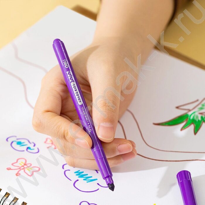 Фломастеры  12цв "Color Kids" /вентилируемый колпачек /конический пиш. наконечник /европодвес NEW | Фото 6