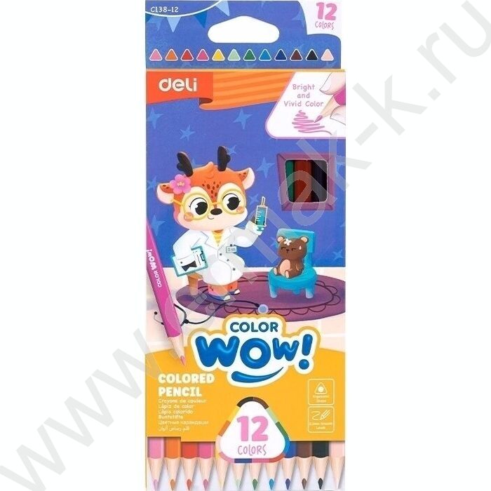 Карандаши  12цв Colorwow, Ø3мм /трехгранные /карт.кор./европодвес NEW | Фото 2