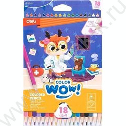 Карандаши  18цв Colorwow, Ø3мм /трехгранные /карт.кор./европодвес NEW | Фото 2