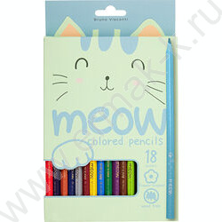 Карандаши пластиковые 18цв Meow NEW | Фото 1
