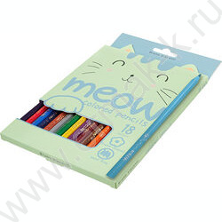 Карандаши пластиковые 18цв Meow NEW | Фото 2