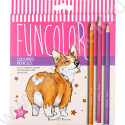Карандаши пластиковые 24цв Funcolor Корги NEW | Фото 1