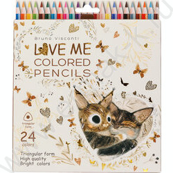 Карандаши  24цв Love me.Котики приносят счастье NEW | Фото 1