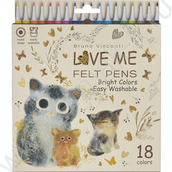 Фломастеры  18цв Love Me.Котики.Счастье NEW | Фото 1