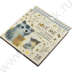 Фломастеры  18цв Love Me.Котики.Счастье NEW | Фото 2