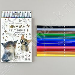 Фломастеры  12цв Love Me.Милый котик NEW | Фото 8