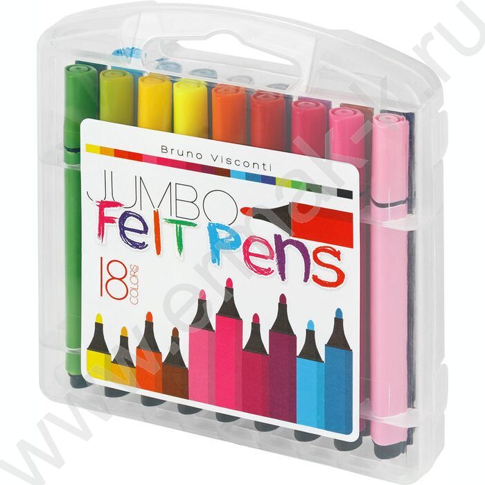 Фломастеры  18цв Bright colors.Jumbo /утолщенные,пл.пенал NEW | Фото 2