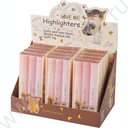 Текстовыделитель /набор  3цв/ 1-5мм косой LOVE ME /розовый, сиреневый,бежевый NEW | Фото 6