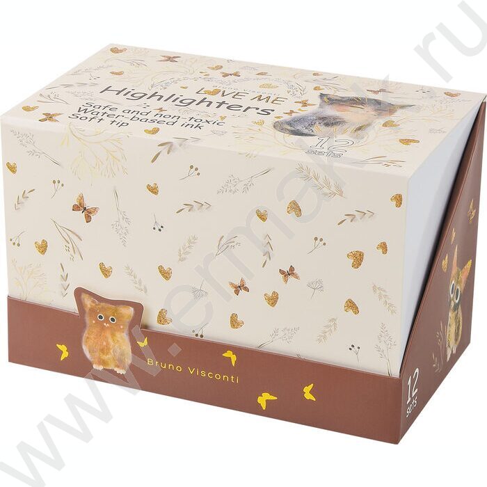 Текстовыделитель /набор  3цв/ 1-5мм косой LOVE ME /розовый, сиреневый,бежевый NEW | Фото 7