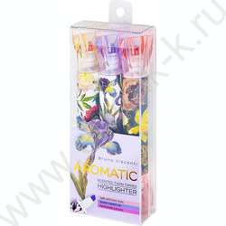 Текстовыделитель /набор  3цв/ 1-5мм косой/круг Flora с запахом NEW | Фото 1