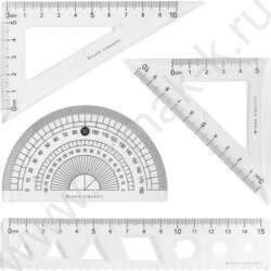 Геометрический набор 4предм BLACK EXCELLENCE.Русалка /транспортир,линейка,два треугольника NEW | Фото 2