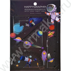 Геометрический набор 4предм HappyGraphix. Космос /транспортир,линейка,два треугольника NEW | Фото 1
