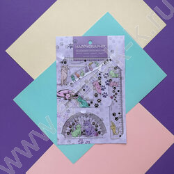 Геометрический набор 4предм HappyGraphix. Котики /транспортир,линейка,два треугольника NEW | Фото 4