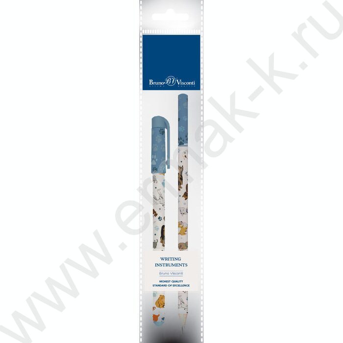 Набор Ручка шар HappyWrite 0,5мм+карандаш ч/гр НВ HappyGraphix Собаки NEW | Фото 1