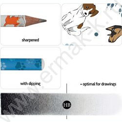 Набор Ручка шар HappyWrite 0,5мм+карандаш ч/гр НВ HappyGraphix Собаки NEW | Фото 4