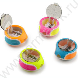 Точилка 1отв. пластик/с контейнером/ EASY.Бульдог ассорти NEW | Фото 1