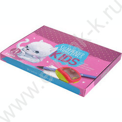 Точилка 1отв. пластик/с контейнером/ KIDS.Кошка с бантиком ассорти NEW | Фото 5