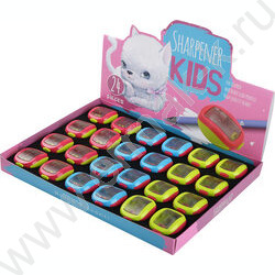 Точилка 1отв. пластик/с контейнером/ KIDS.Кошка с бантиком ассорти NEW | Фото 6