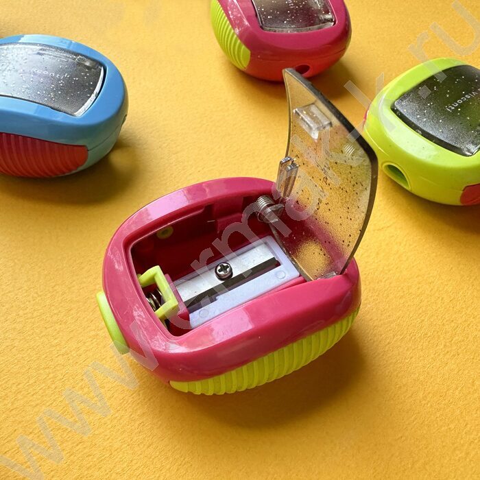 Точилка 1отв. пластик/с контейнером/ KIDS.Кошка с бантиком ассорти NEW | Фото 8