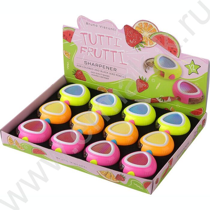 Точилка 1отв. пластик/с контейнером/ TUTTI FRUTTI ассорти NEW | Фото 6