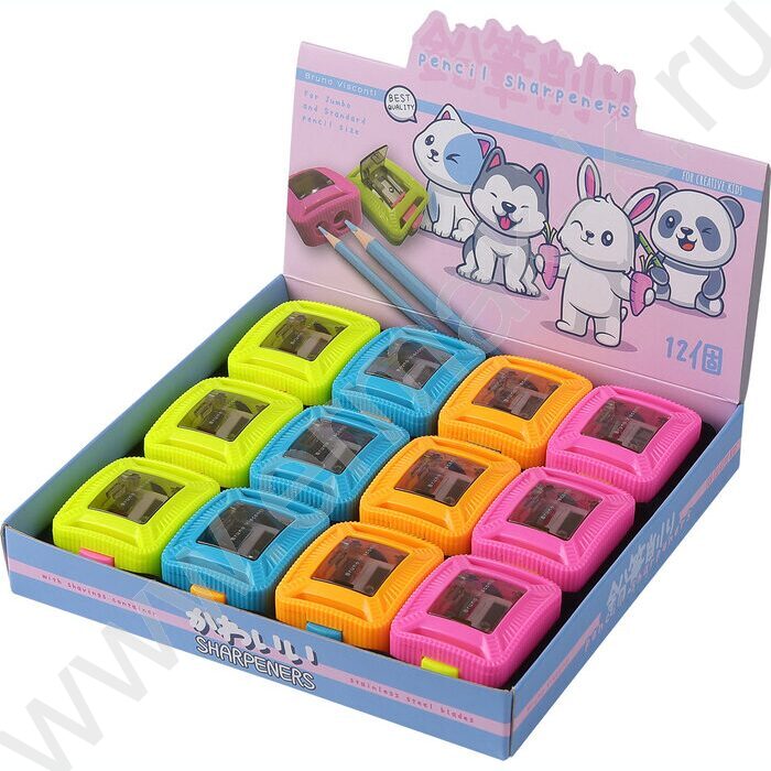 Точилка 2отв. пластик/с контейнером/ KAWAII ANIMALS ассорти NEW | Фото 6