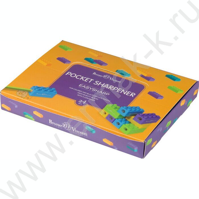 Точилка 1отв. пластик/с контейнером/ EASYSHARP.Лего ассорти NEW | Фото 6