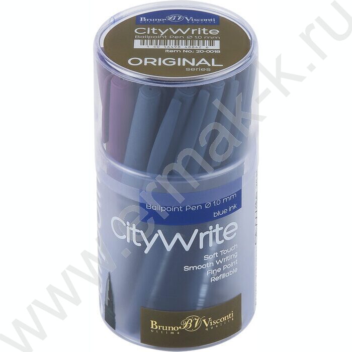 Ручка шар CityWrite.Original синяя 1мм /корпус SOFT TOUCH ассорти NEW | Фото 5