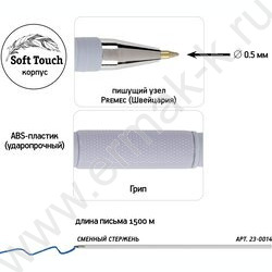 Ручка шар EasyWrite.Morandi синяя 0,5мм /корпус SOFT TOUCH ассорти NEW | Фото 3