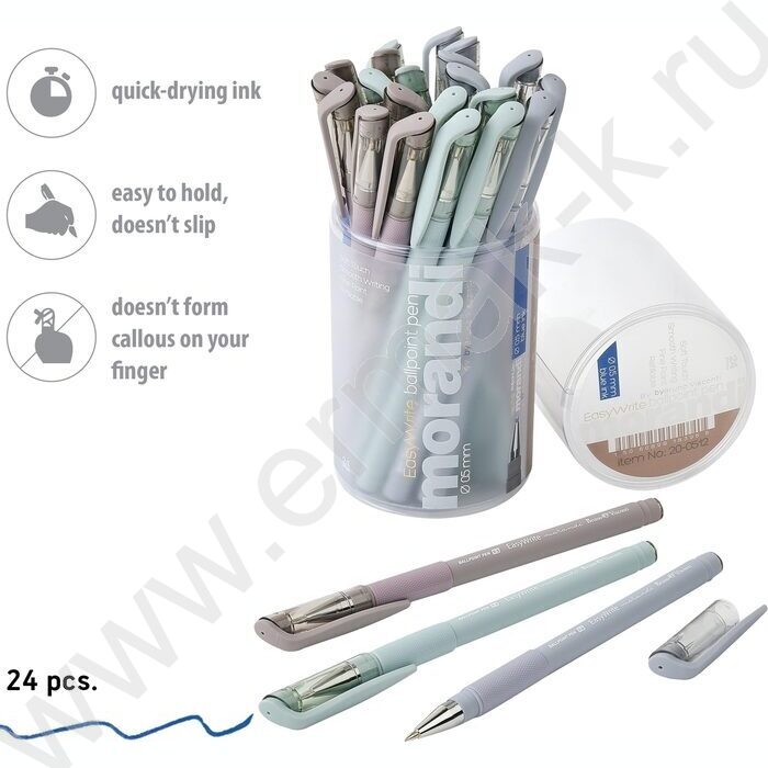 Ручка шар EasyWrite.Morandi синяя 0,5мм /корпус SOFT TOUCH ассорти NEW | Фото 4