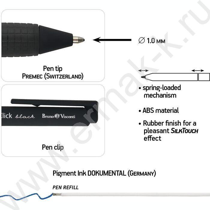 Ручка шар авт CityClick. Black синяя 1,0мм NEW | Фото 3
