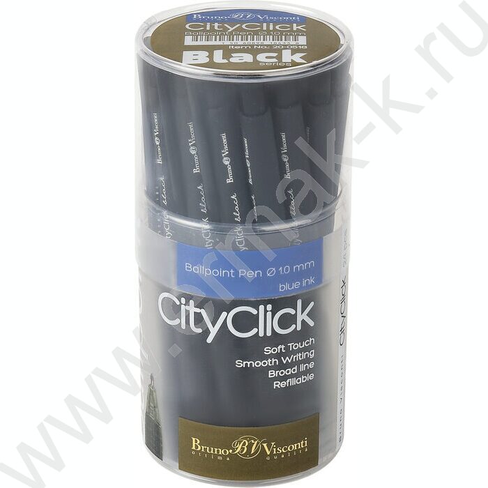 Ручка шар авт CityClick. Black синяя 1,0мм NEW | Фото 5