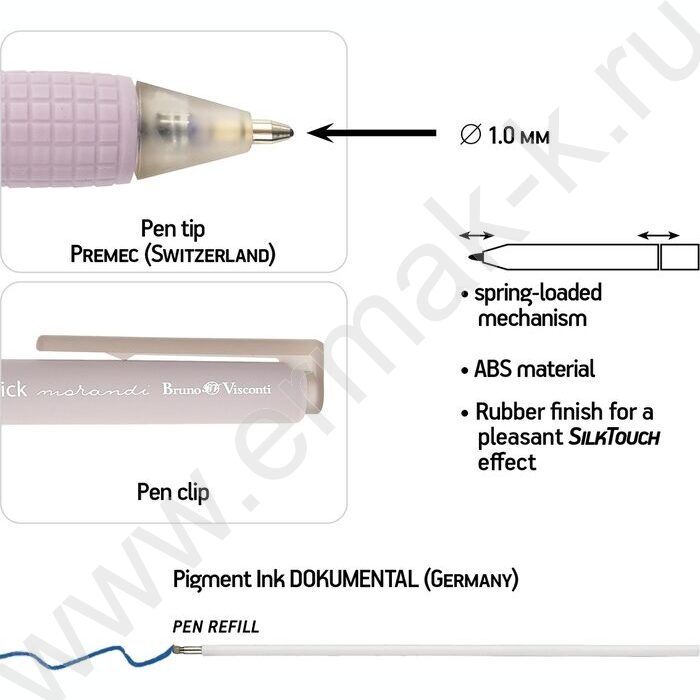 Ручка шар авт CityClick. Morandi синяя 1,0мм NEW | Фото 6