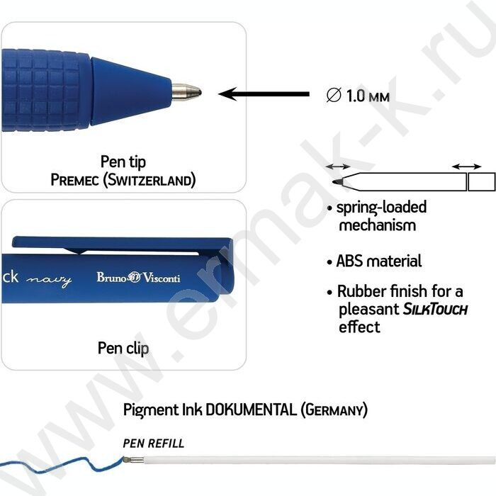 Ручка шар авт CityClick. Navy синяя 1,0мм NEW | Фото 3