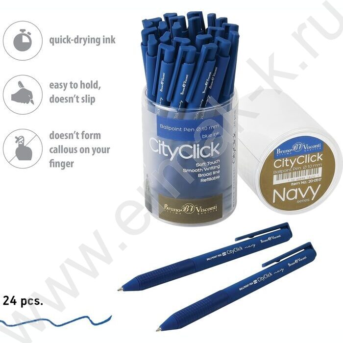 Ручка шар авт CityClick. Navy синяя 1,0мм NEW | Фото 4