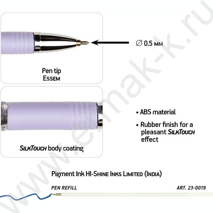 Ручка шар на масл.основе 0,5мм синяя COLORSURF.ZEFIR /корпус SOFT TOUCH ассорти NEW | Фото 4