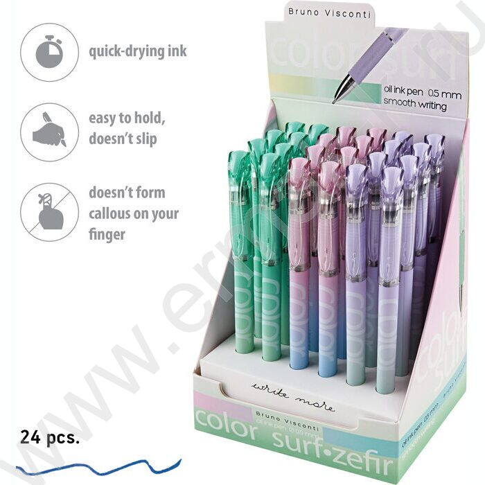 Ручка шар на масл.основе 0,5мм синяя COLORSURF.ZEFIR /корпус SOFT TOUCH ассорти NEW | Фото 5