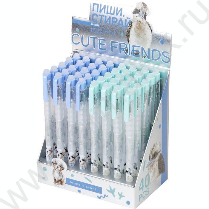 Ручка гелевая со стираемыми чернилами синяя 0,4мм DeleteSoftGrip.Cute friends /корпус SOFT TOUCH NEW | Фото 8